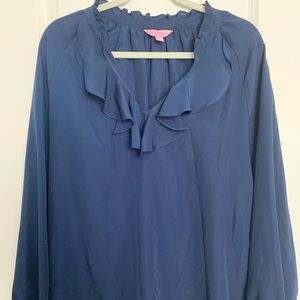 NWOT Women’s Lilly Pulitzer Ellie Ruffle Collar Top